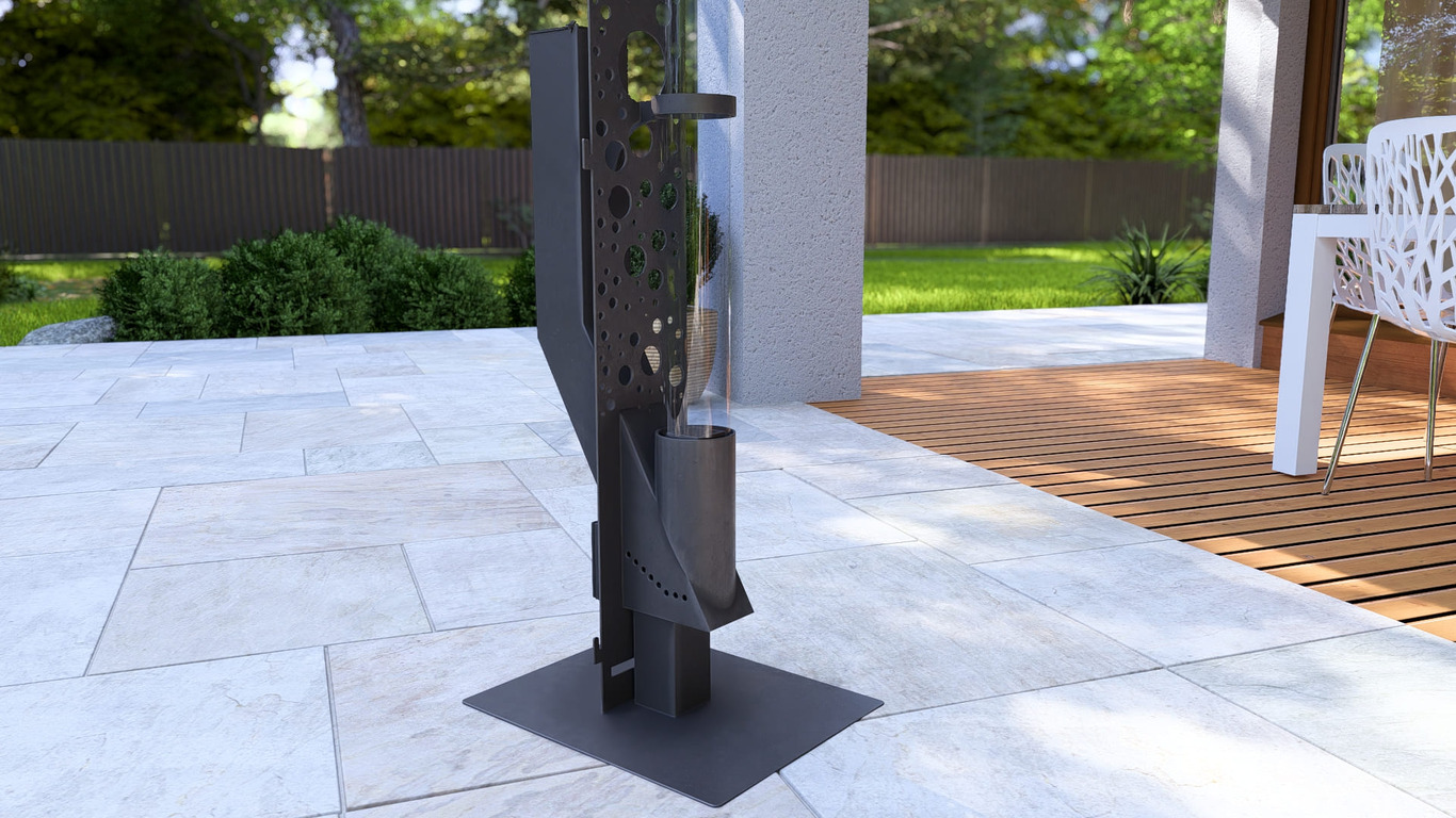 Bubbles Wood Pellet Patio Heater. DXF, SVG files for plasma, laser cutting. Glass Tube Rocket Stove for Outdoor. Фото 13
