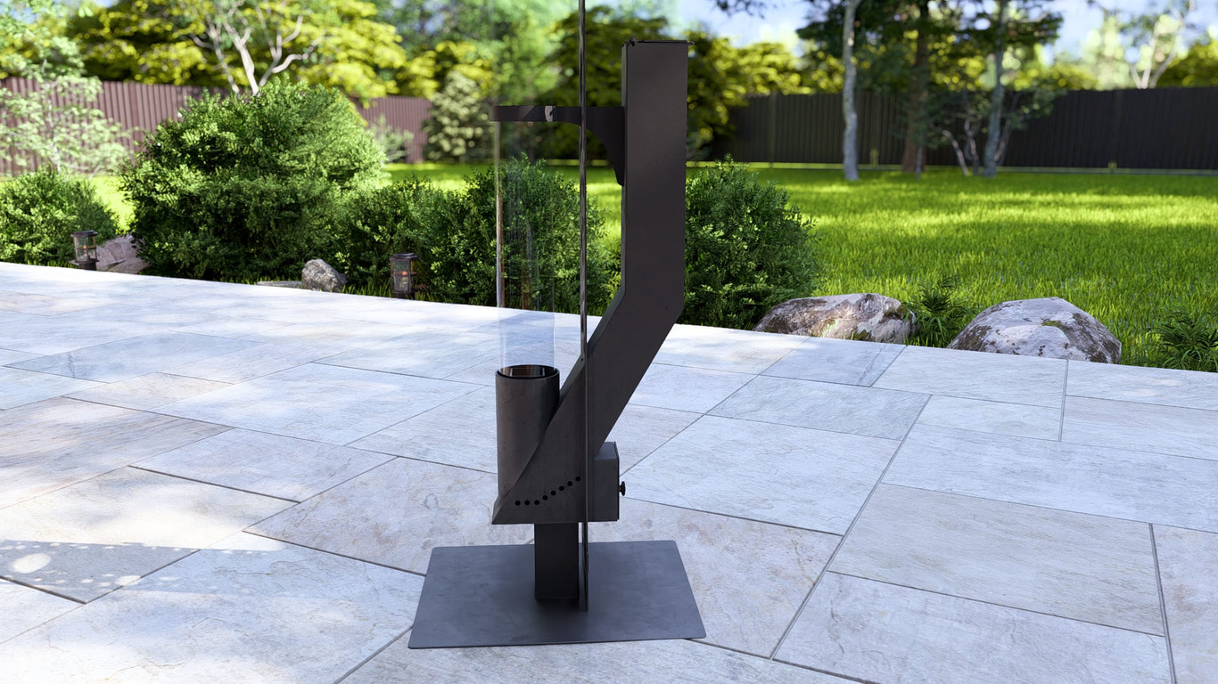 Bubbles Wood Pellet Patio Heater. DXF, SVG files for plasma, laser cutting. Glass Tube Rocket Stove for Outdoor. Фото 14
