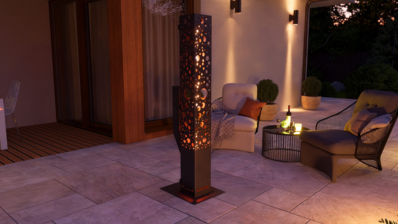 Bubbles Wood Pellet Patio Heater. DXF, SVG files for plasma, laser cutting. Glass Tube Rocket Stove for Outdoor. Фото 2