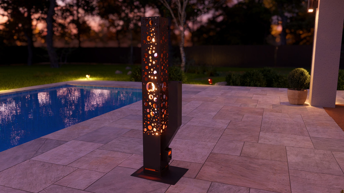 Bubbles Wood Pellet Patio Heater. DXF, SVG files for plasma, laser cutting. Glass Tube Rocket Stove for Outdoor. Фото 4