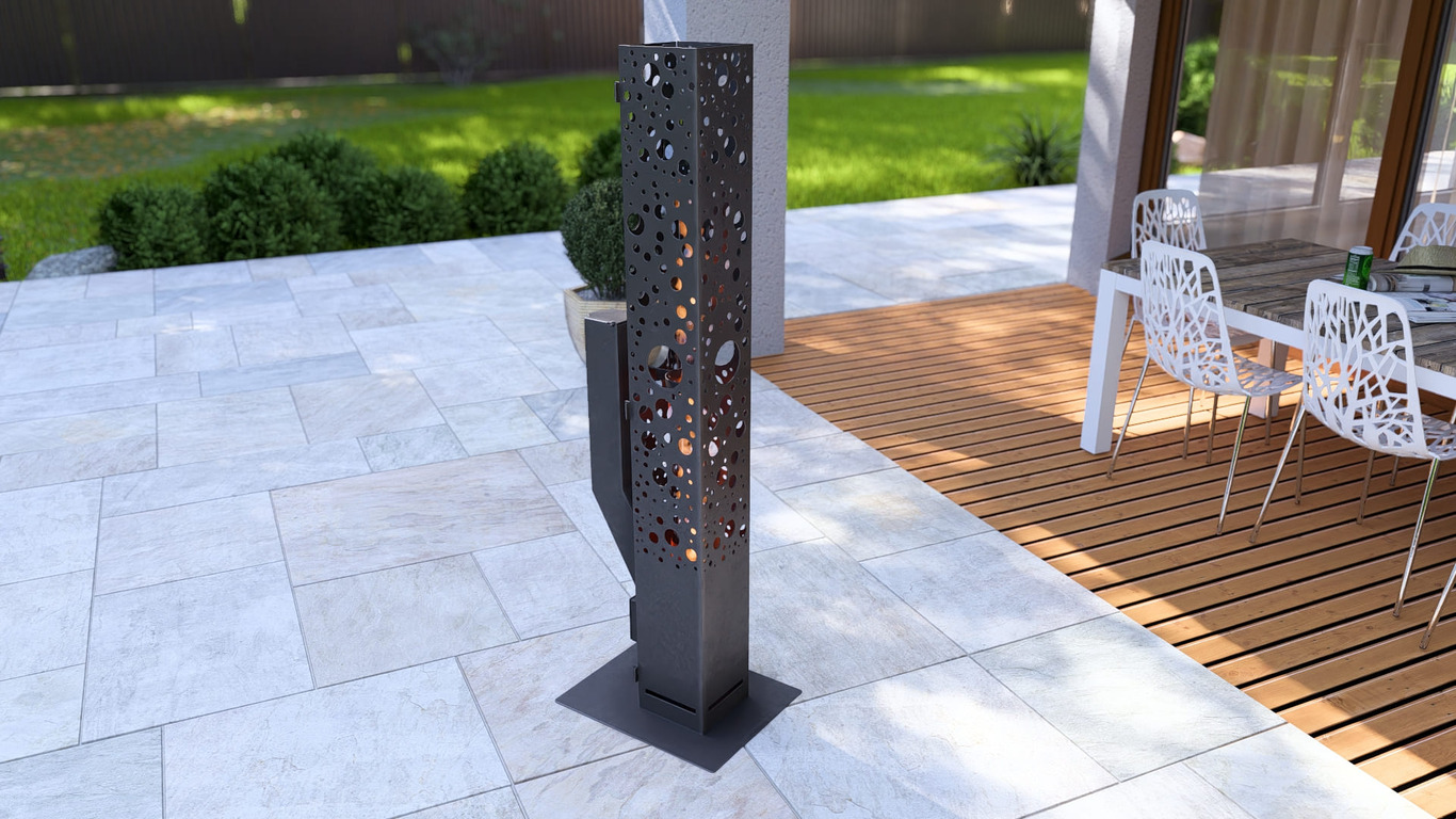 Bubbles Wood Pellet Patio Heater. DXF, SVG files for plasma, laser cutting. Glass Tube Rocket Stove for Outdoor. Фото 5