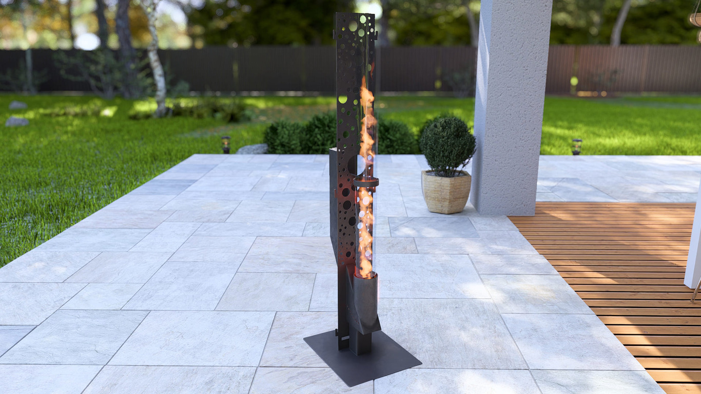 Bubbles Wood Pellet Patio Heater. DXF, SVG files for plasma, laser cutting. Glass Tube Rocket Stove for Outdoor. Фото 6