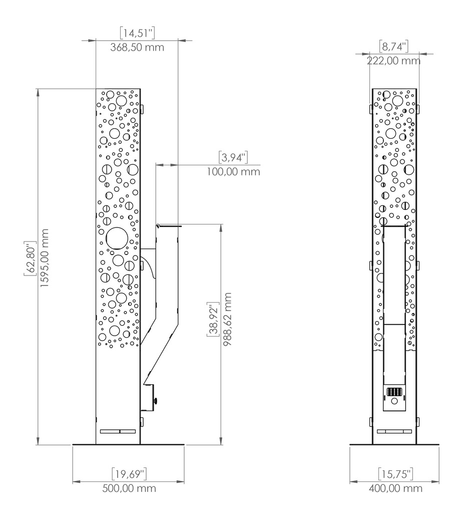 Bubbles Wood Pellet Patio Heater. DXF, SVG files for plasma, laser cutting. Glass Tube Rocket Stove for Outdoor. Фото 18