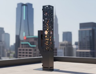 Bubbles Wood Pellet Patio Heater. DXF, SVG files for plasma, laser cutting. Glass Tube Rocket Stove for Outdoor