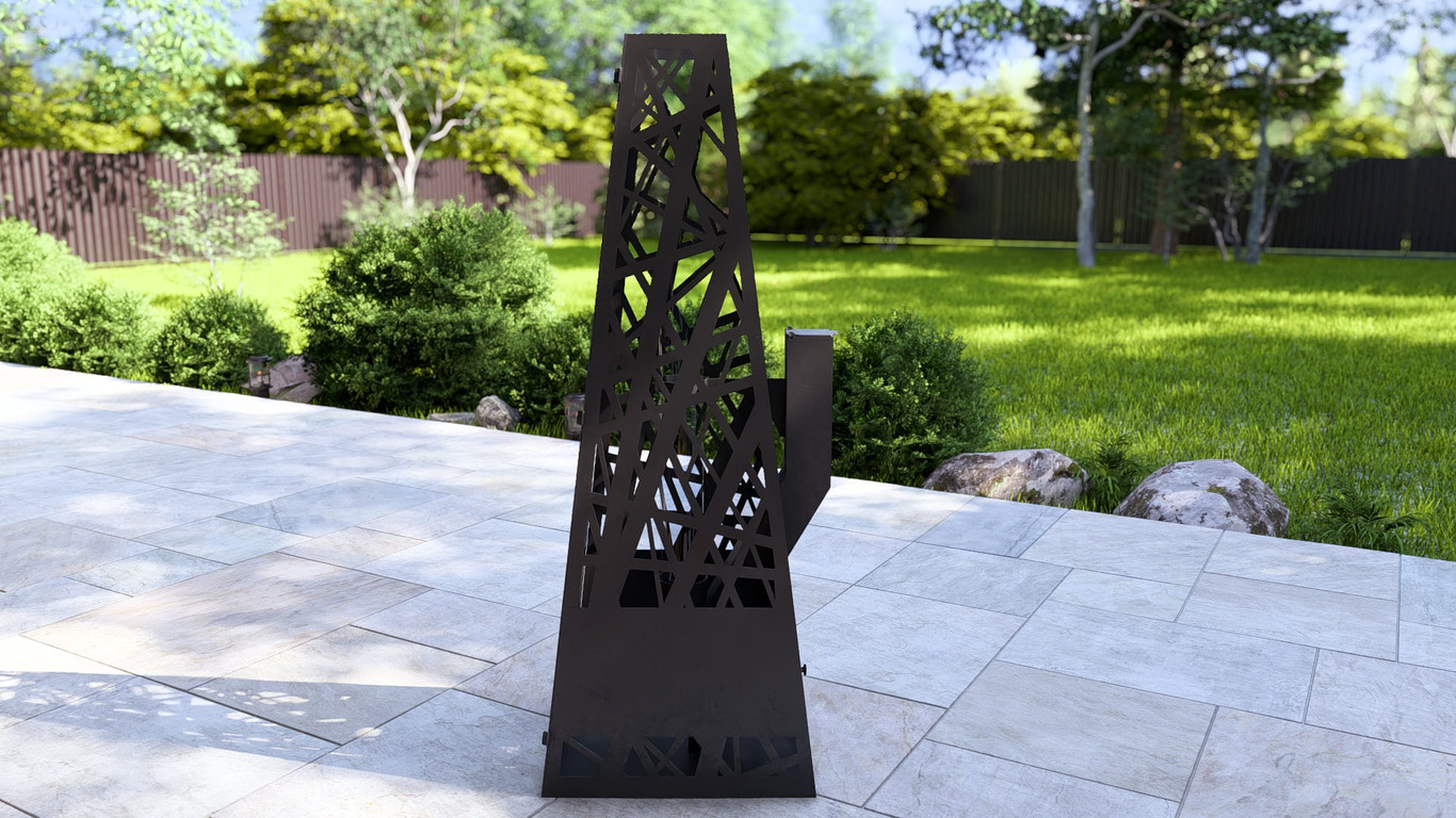 Pyramid Patio Heater with Glass Tube Flame. DXF, SVG files for plasma, laser cutting. Outdoor Pellet Torch. Фото 11