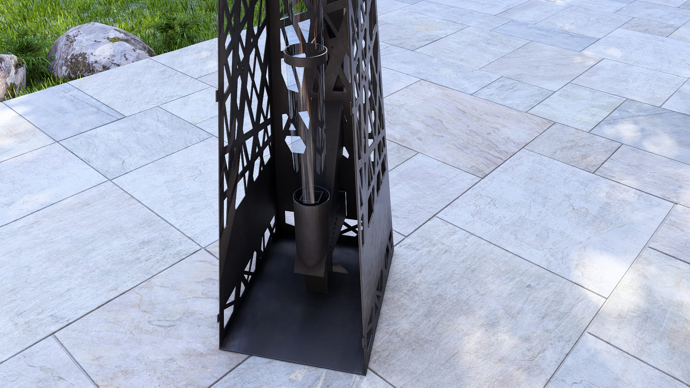 Pyramid Patio Heater with Glass Tube Flame. DXF, SVG files for plasma, laser cutting. Outdoor Pellet Torch. Фото 16