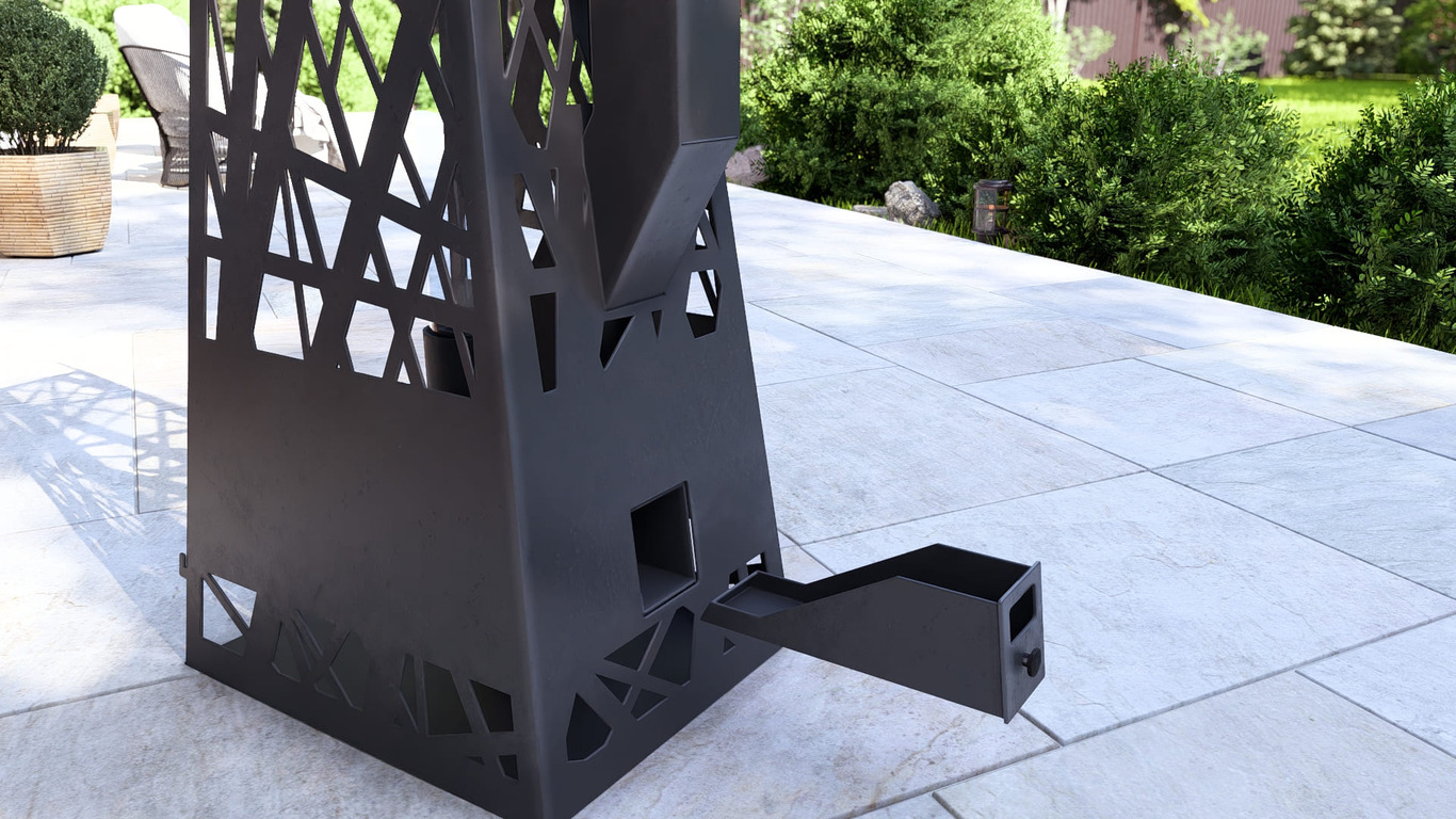 Pyramid Patio Heater with Glass Tube Flame. DXF, SVG files for plasma, laser cutting. Outdoor Pellet Torch. Фото 17