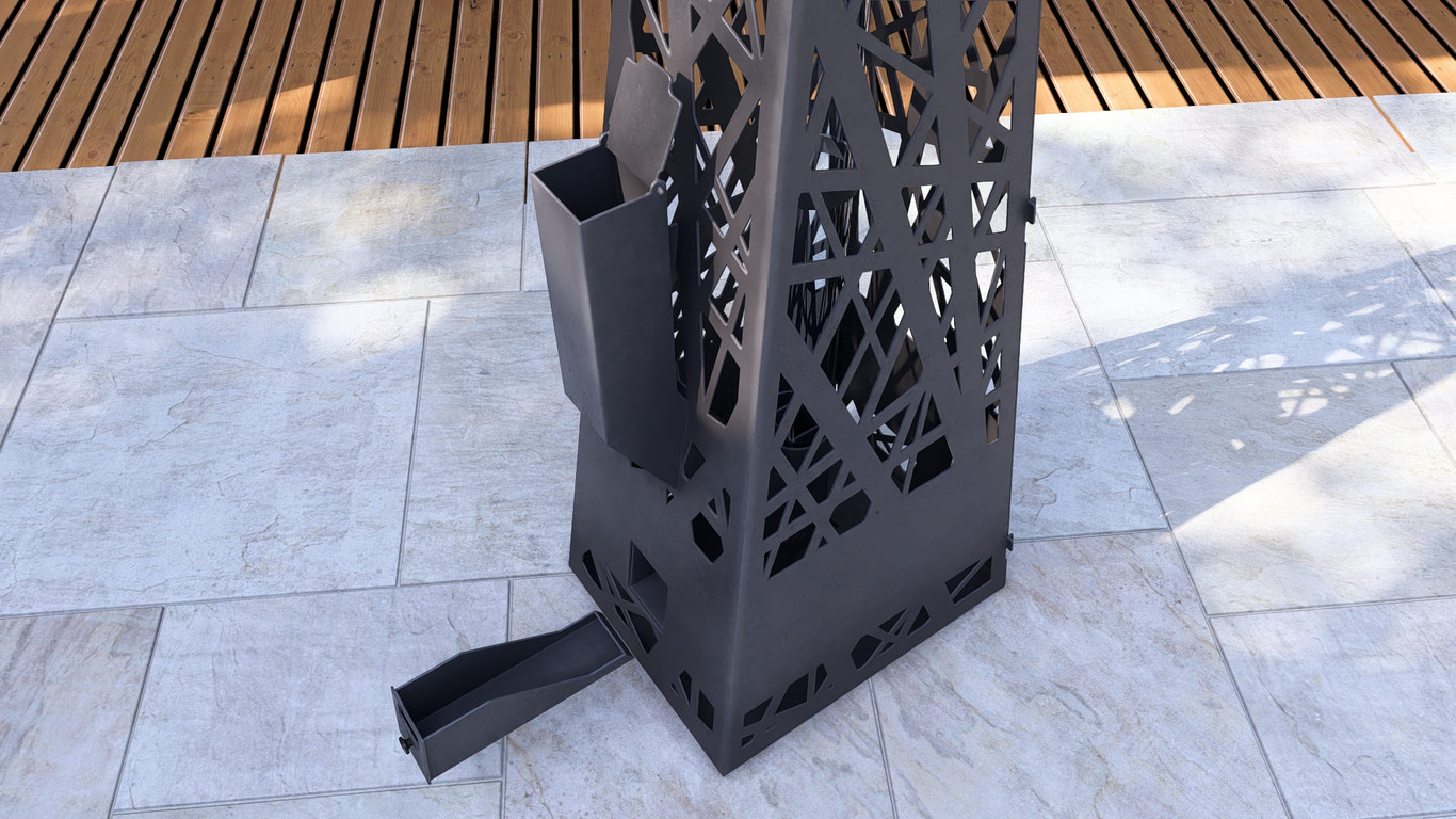 Pyramid Patio Heater with Glass Tube Flame. DXF, SVG files for plasma, laser cutting. Outdoor Pellet Torch. Фото 18