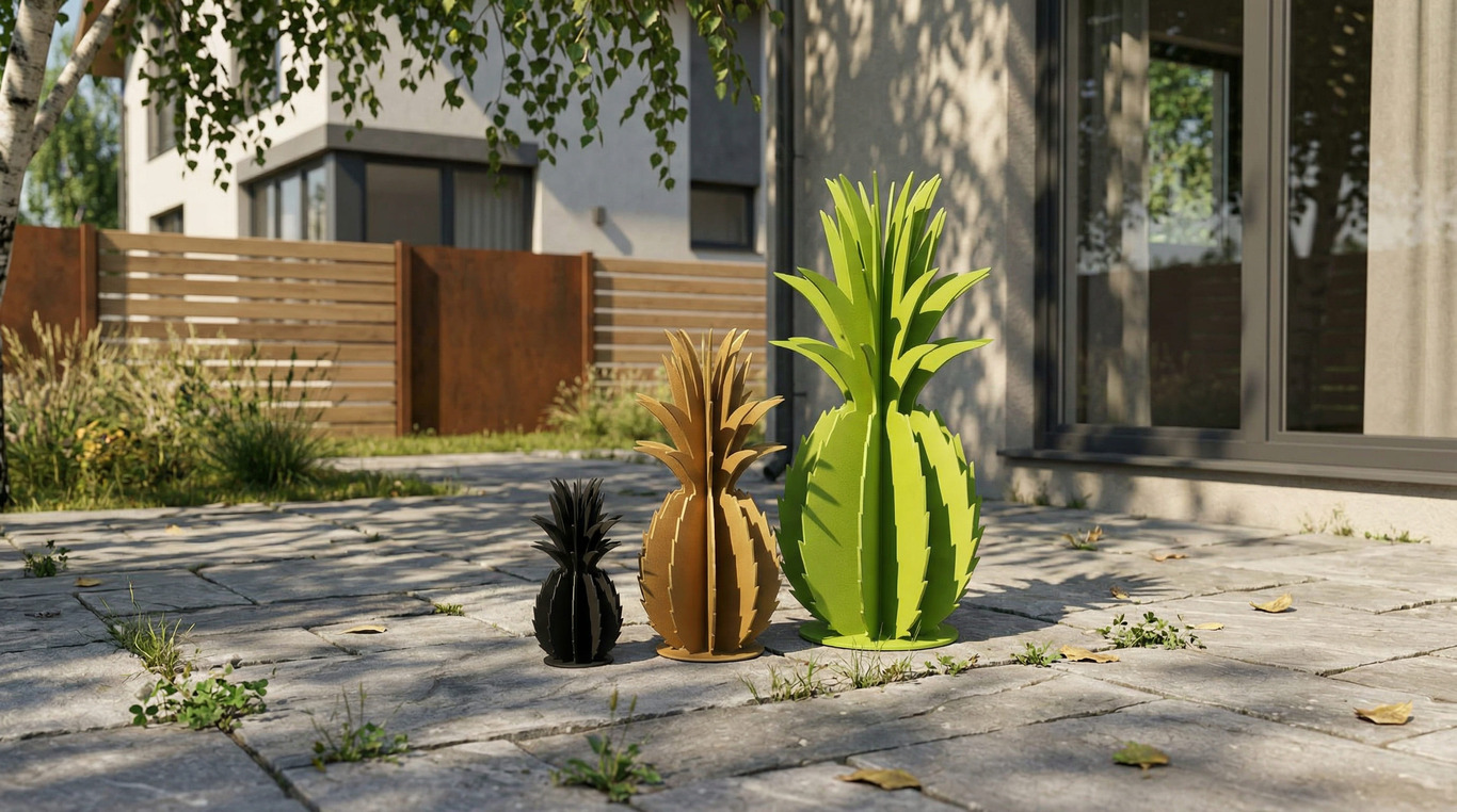 Queen Victoria Pineapple Garden Decor (Three Sizes). DXF, SVG files for plasma, laser cutting. Home Backyard Decoration. Metal Yard Art. Фото 2