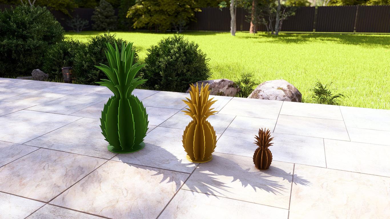 Queen Victoria Pineapple Garden Decor (Three Sizes). DXF, SVG files for plasma, laser cutting. Home Backyard Decoration. Metal Yard Art. Фото 4