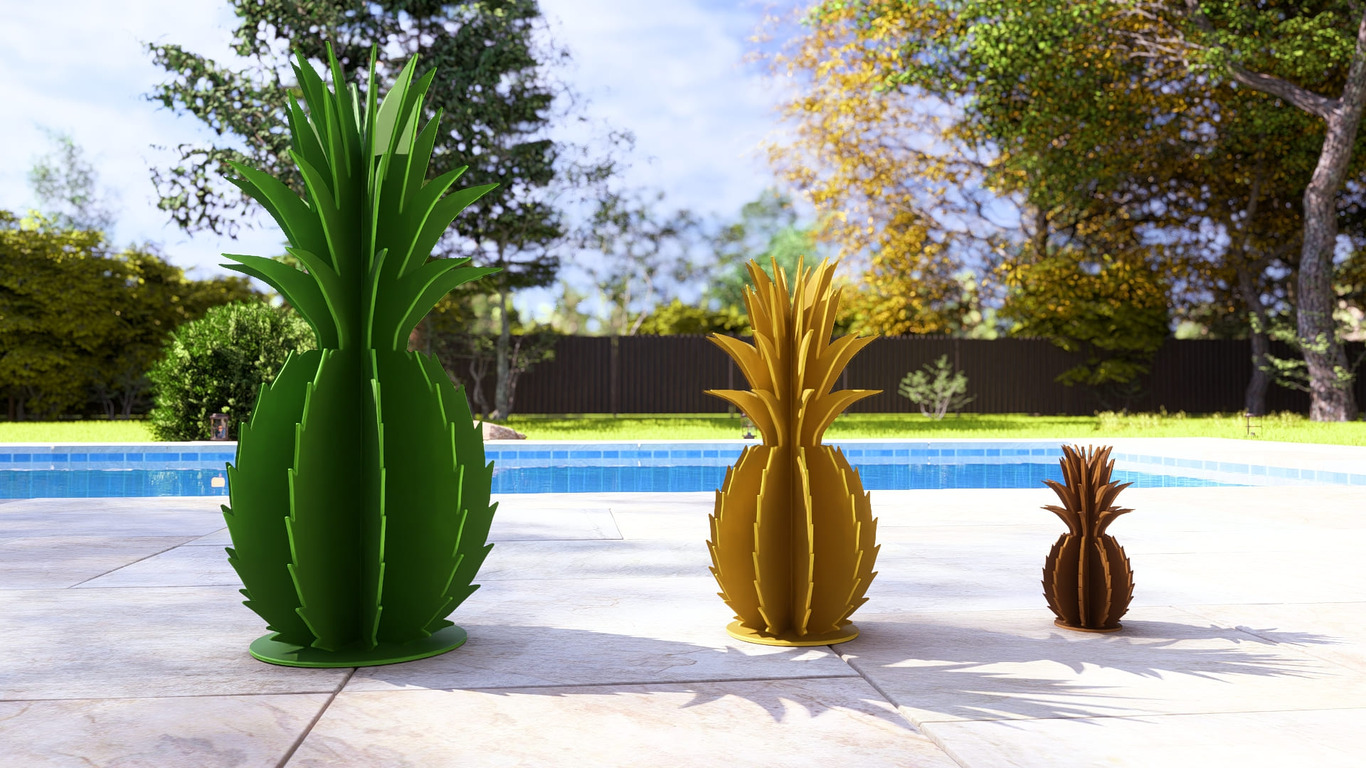 Queen Victoria Pineapple Garden Decor (Three Sizes). DXF, SVG files for plasma, laser cutting. Home Backyard Decoration. Metal Yard Art. Фото 7