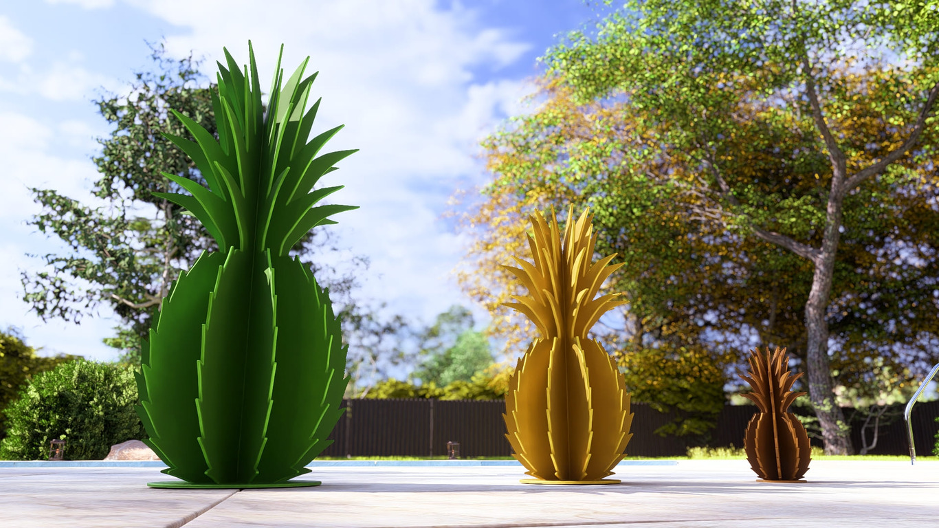 Queen Victoria Pineapple Garden Decor (Three Sizes). DXF, SVG files for plasma, laser cutting. Home Backyard Decoration. Metal Yard Art. Фото 8