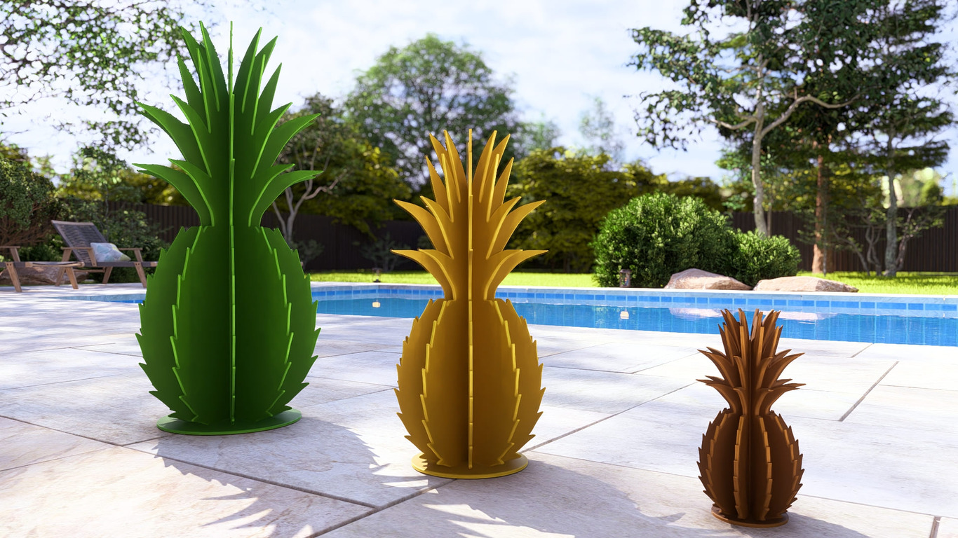Queen Victoria Pineapple Garden Decor (Three Sizes). DXF, SVG files for plasma, laser cutting. Home Backyard Decoration. Metal Yard Art. Фото 11