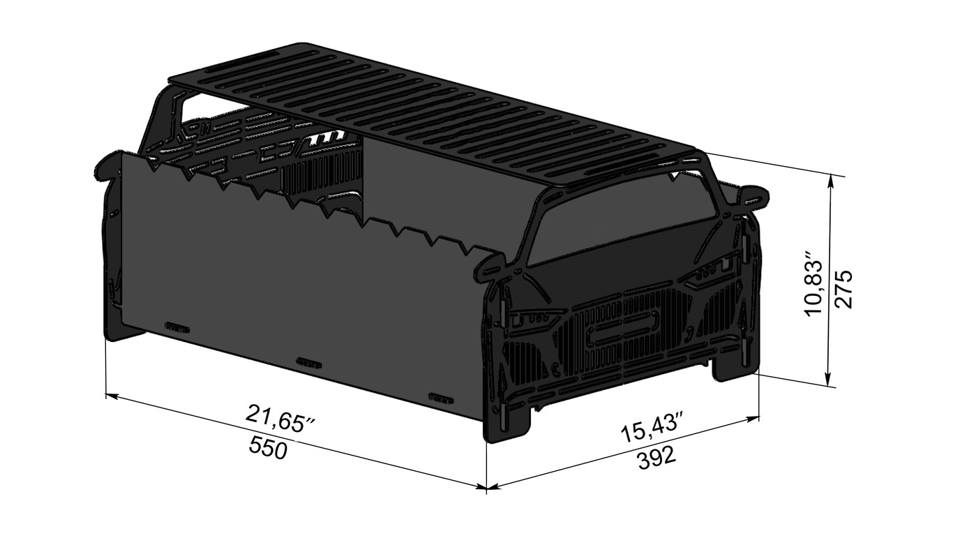 Car Fire Pit Grill No. 1. DXF, SVG files for laser, plasma cutting. Фото 7