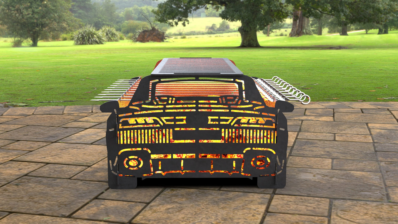 Car Fire Pit Grill No. 1. DXF, SVG files for laser, plasma cutting. Фото 3