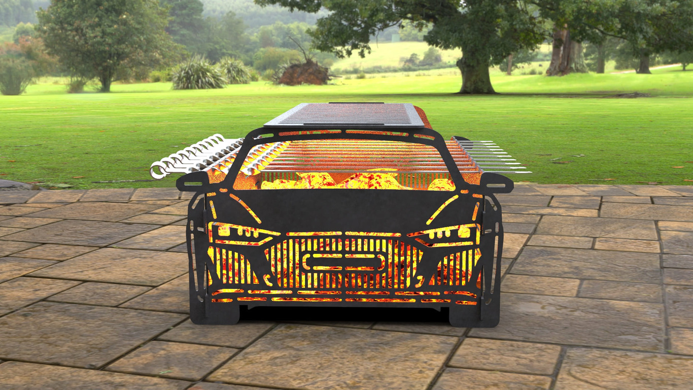 Car Fire Pit Grill No. 1. DXF, SVG files for laser, plasma cutting. Фото 2