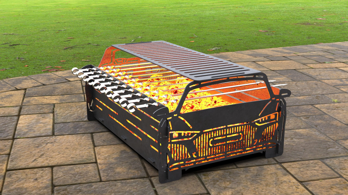 Car Fire Pit Grill No. 1. DXF, SVG files for laser, plasma cutting