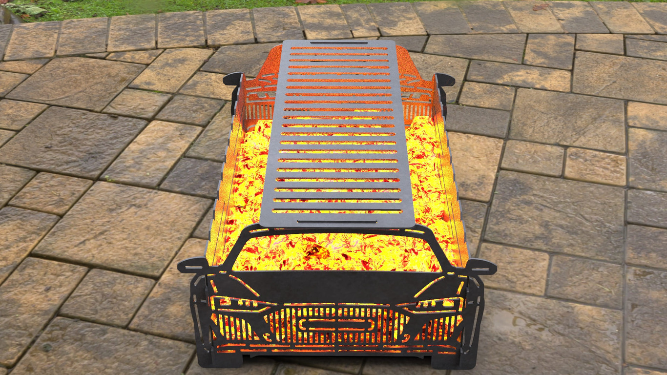 Car Fire Pit Grill No. 1. DXF, SVG files for laser, plasma cutting. Фото 6