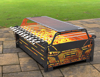 Car Fire Pit Grill No. 1. DXF, SVG files for laser, plasma cutting