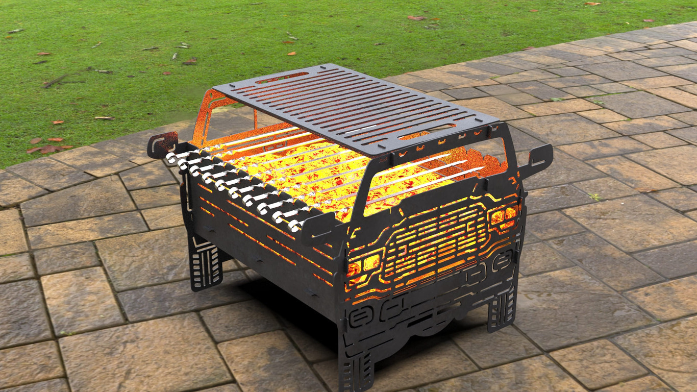 Car Fire Pit Grill No. 2. DXF, SVG files for laser, plasma cutting. Фото 3