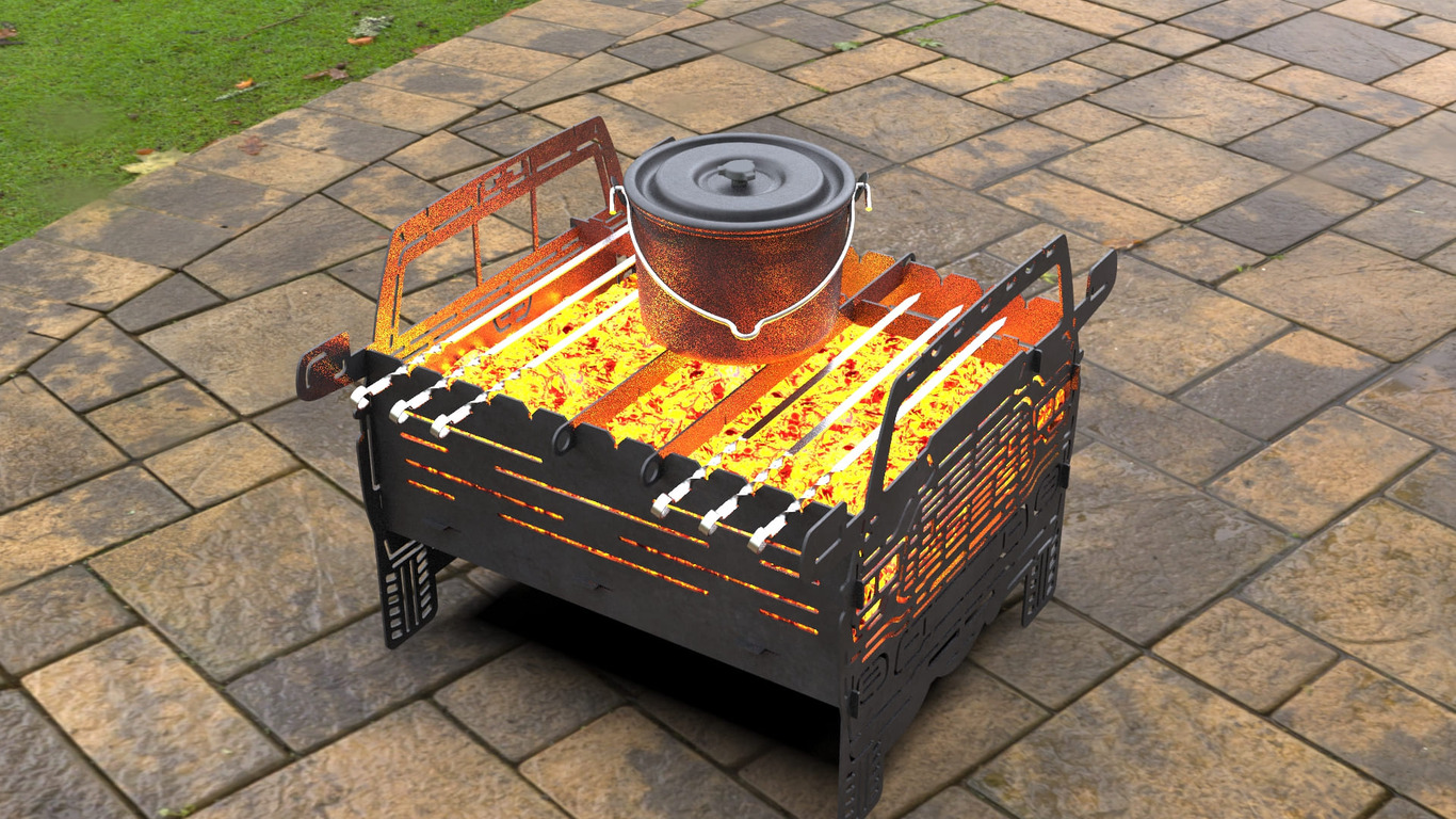 Car Fire Pit Grill No. 2. DXF, SVG files for laser, plasma cutting. Фото 4