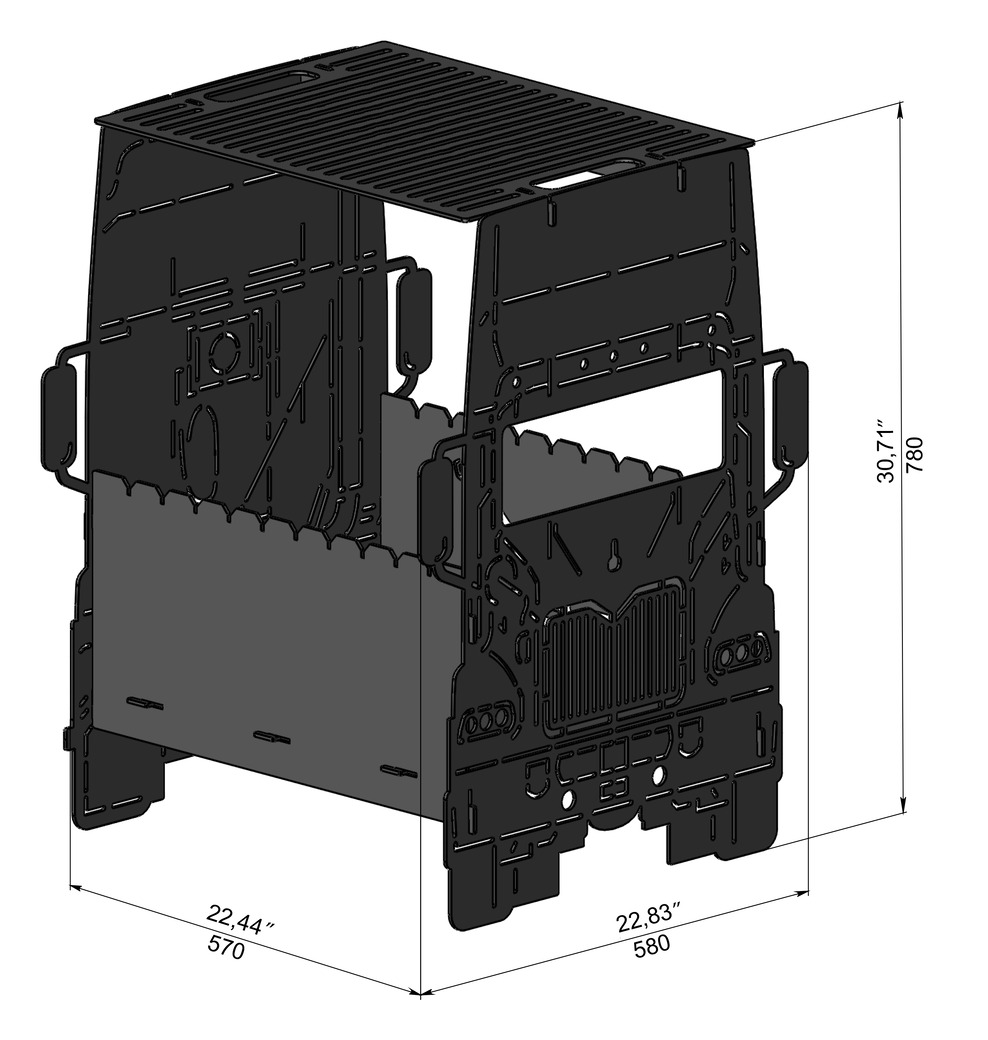 Car Fire Pit Grill No. 3. DXF, SVG files for laser, plasma cutting. Фото 9