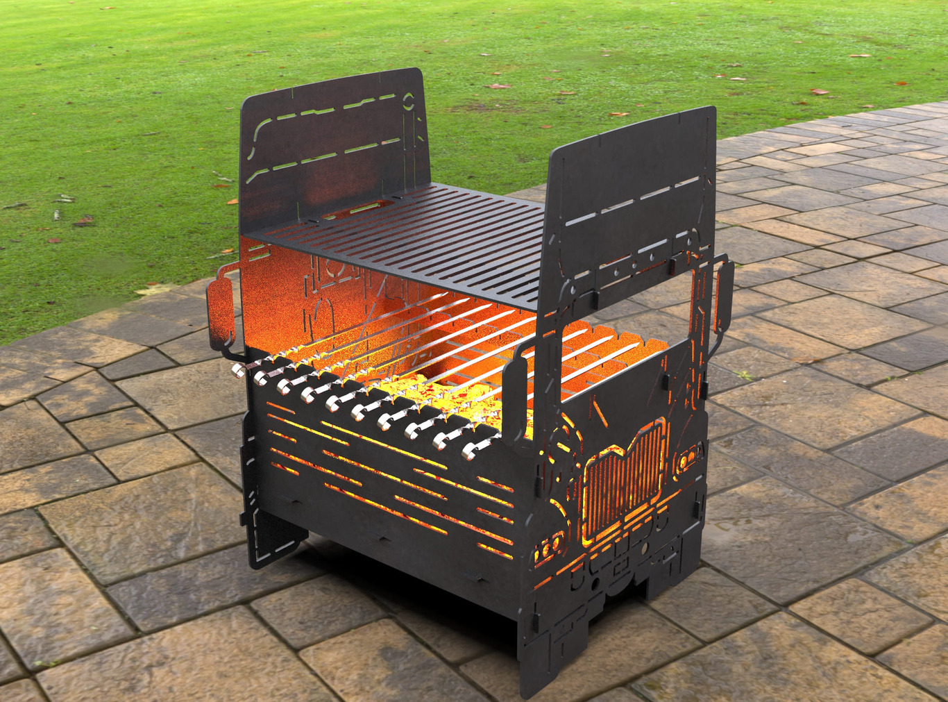 Car Fire Pit Grill No. 3. DXF, SVG files for laser, plasma cutting. Фото 4