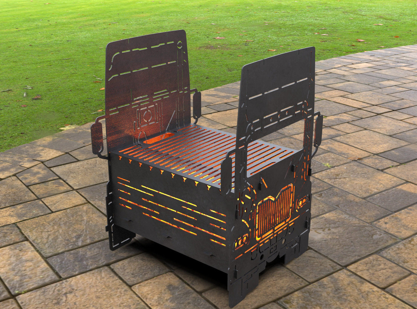 Car Fire Pit Grill No. 3. DXF, SVG files for laser, plasma cutting. Фото 5