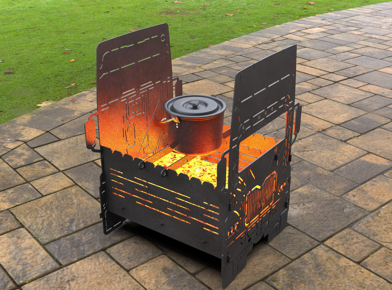 Car Fire Pit Grill No. 3. DXF, SVG files for laser, plasma cutting. Фото 6