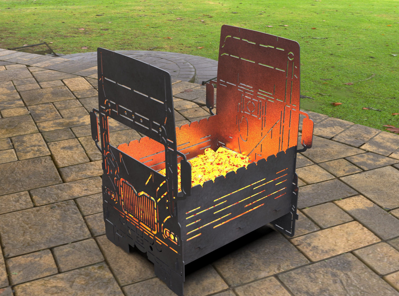 Car Fire Pit Grill No. 3. DXF, SVG files for laser, plasma cutting. Фото 8