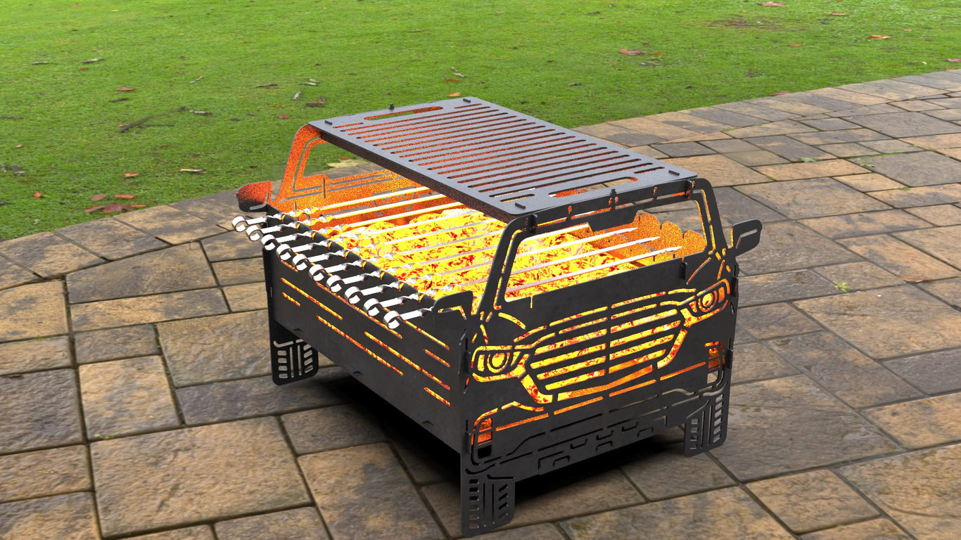 Car Fire Pit Grill No. 4. DXF, SVG files for laser, plasma cutting. Фото 2