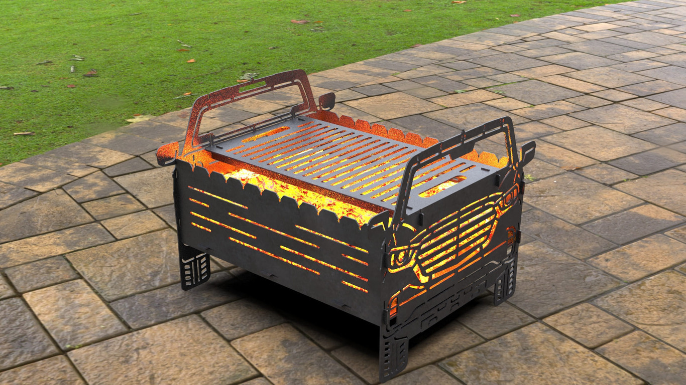 Car Fire Pit Grill No. 4. DXF, SVG files for laser, plasma cutting. Фото 5