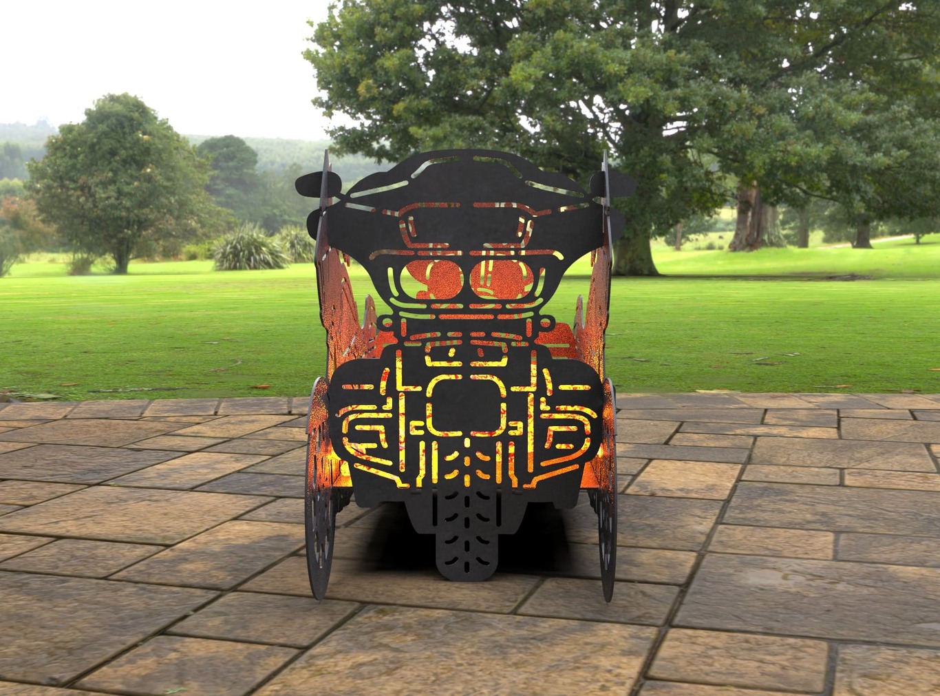 2-in-1 Motorcycle Fire Pit Grill No. 1. DXF, SVG files for laser, plasma cutting. Фото 2