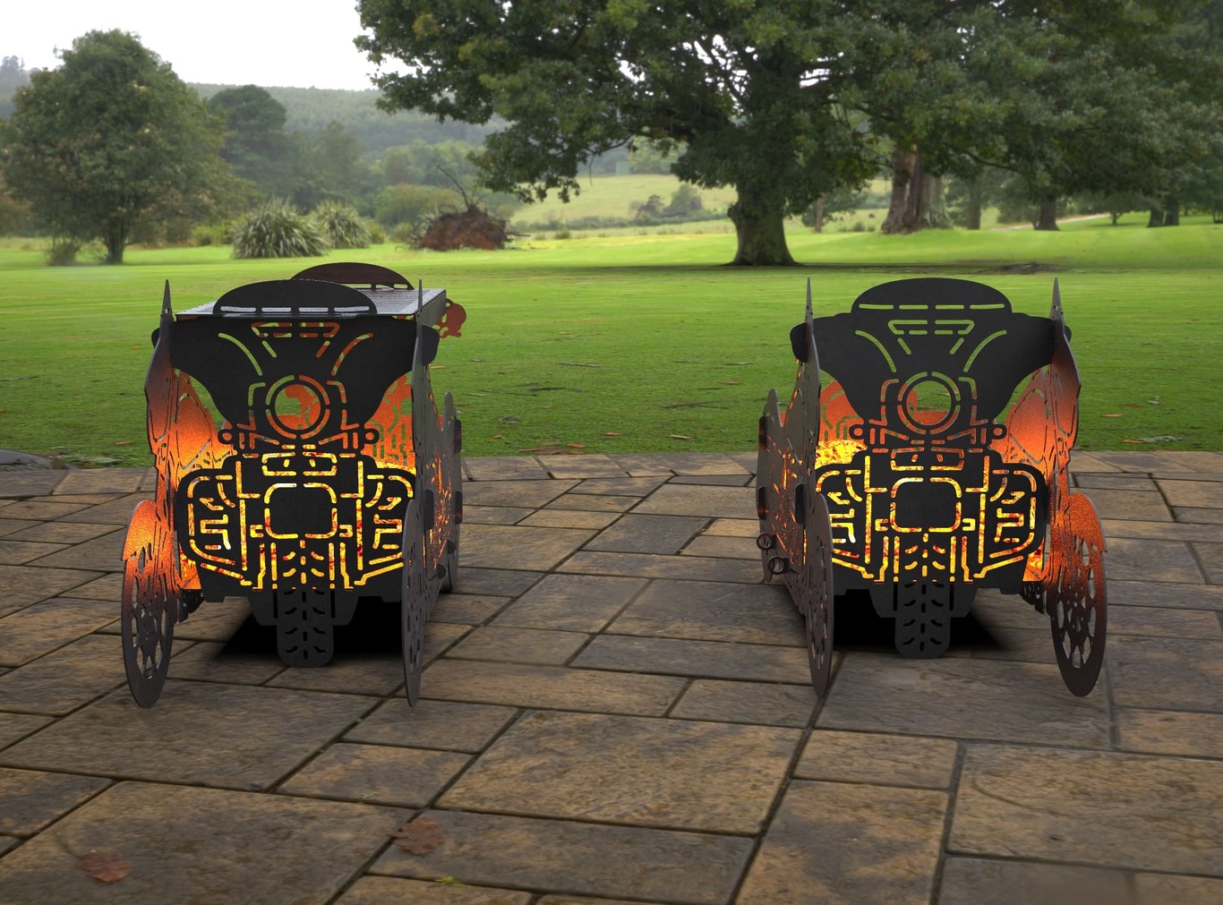 2-in-1 Motorcycle Fire Pit Grill No. 2. DXF, SVG files for laser, plasma cutting. Фото 4