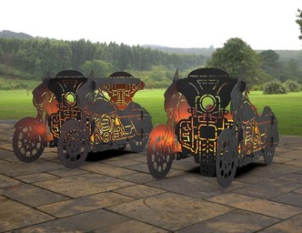 2-in-1 Motorcycle Fire Pit Grill No. 2. DXF, SVG files for laser, plasma cutting