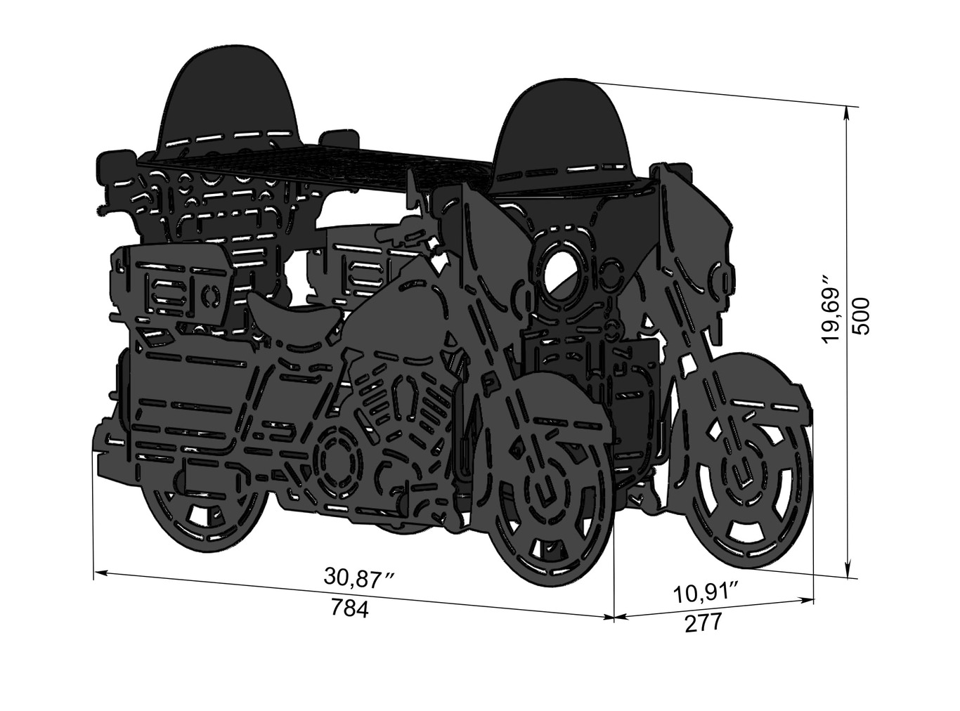 Motorcycle Fire Pit Grill No. 3. DXF, SVG files for laser, plasma cutting. Фото 8
