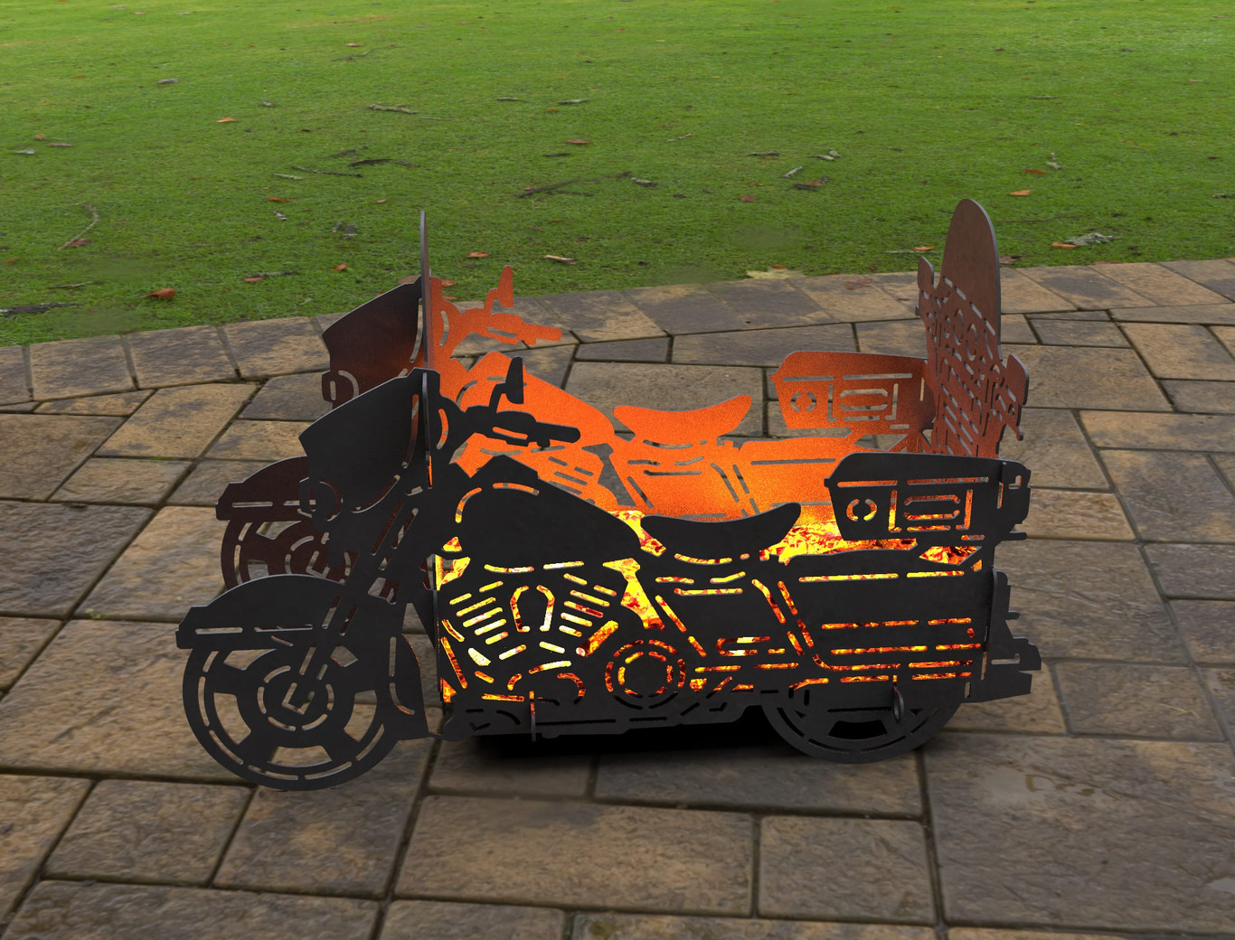 Motorcycle Fire Pit Grill No. 3. DXF, SVG files for laser, plasma cutting. Фото 2