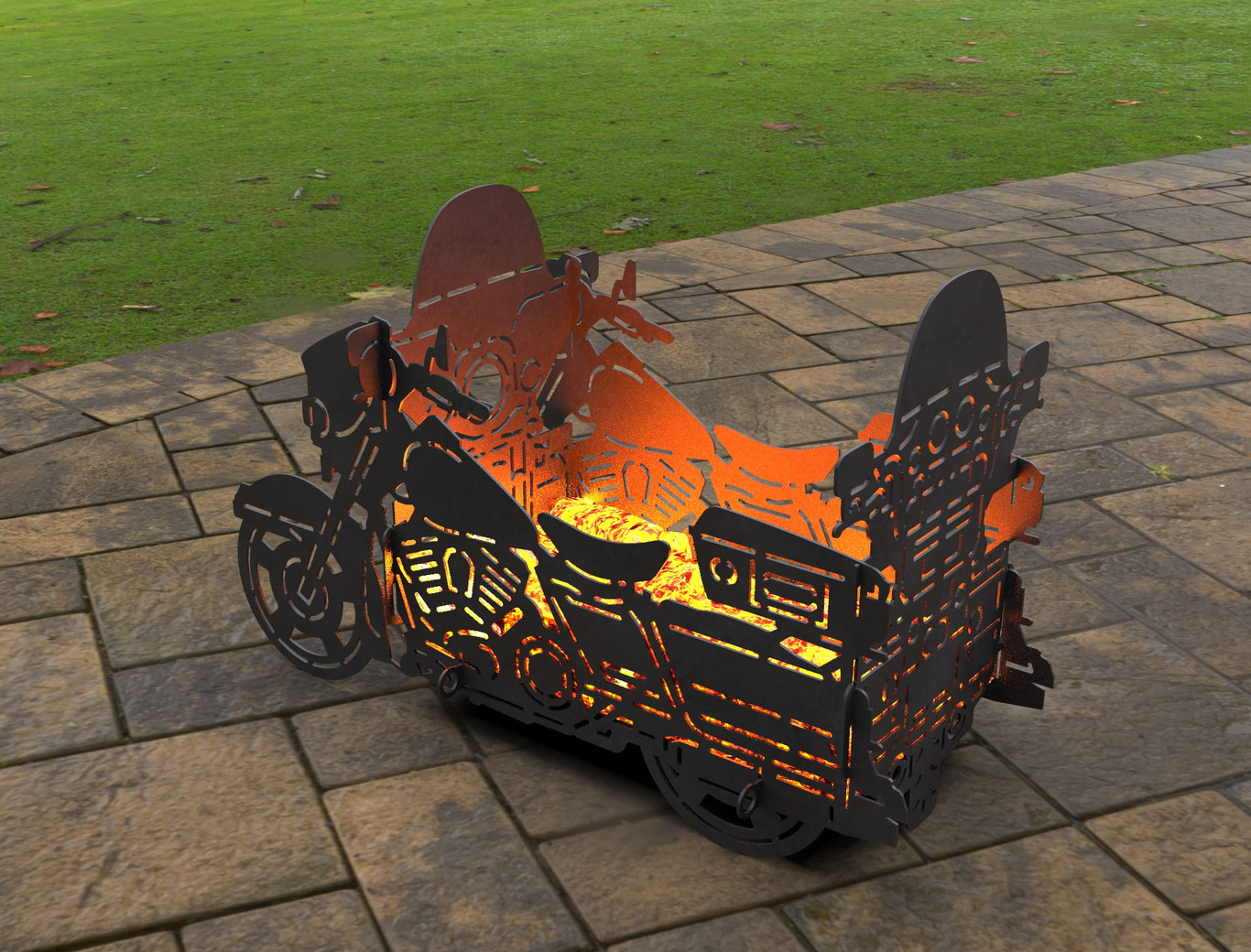 Motorcycle Fire Pit Grill No. 3. DXF, SVG files for laser, plasma cutting. Фото 4