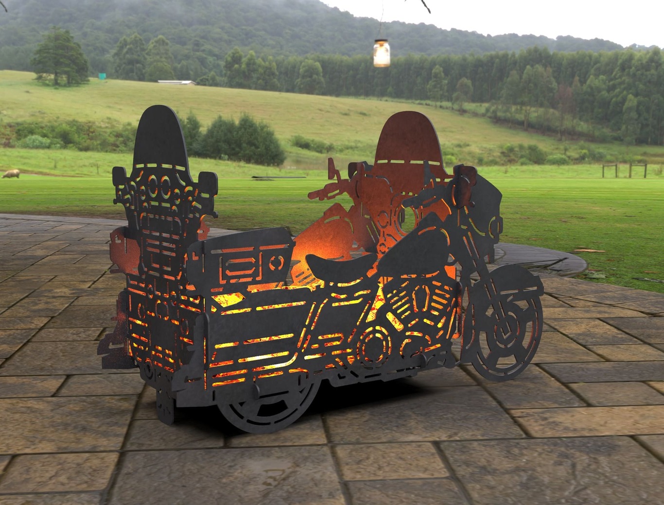 Motorcycle Fire Pit Grill No. 3. DXF, SVG files for laser, plasma cutting. Фото 5