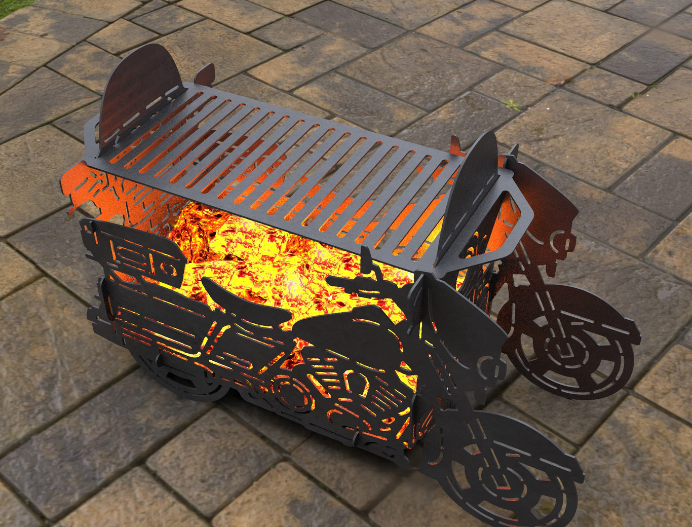 Motorcycle Fire Pit Grill No. 3. DXF, SVG files for laser, plasma cutting. Фото 7