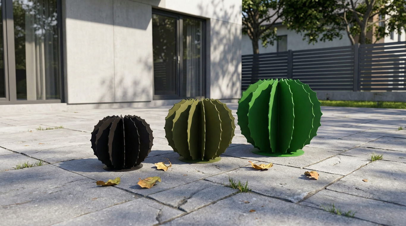 Golden Barrel Cactus Garden Decor (Three Sizes). DXF, SVG files for plasma, laser cutting. Echinocactus grusonii. Home Backyard Decoration. Metal Yard Art. Фото 4