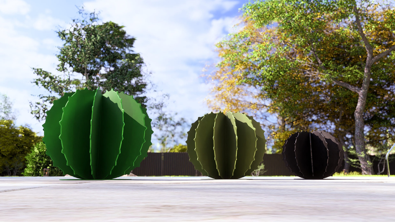 Golden Barrel Cactus Garden Decor (Three Sizes). DXF, SVG files for plasma, laser cutting. Echinocactus grusonii. Home Backyard Decoration. Metal Yard Art. Фото 10