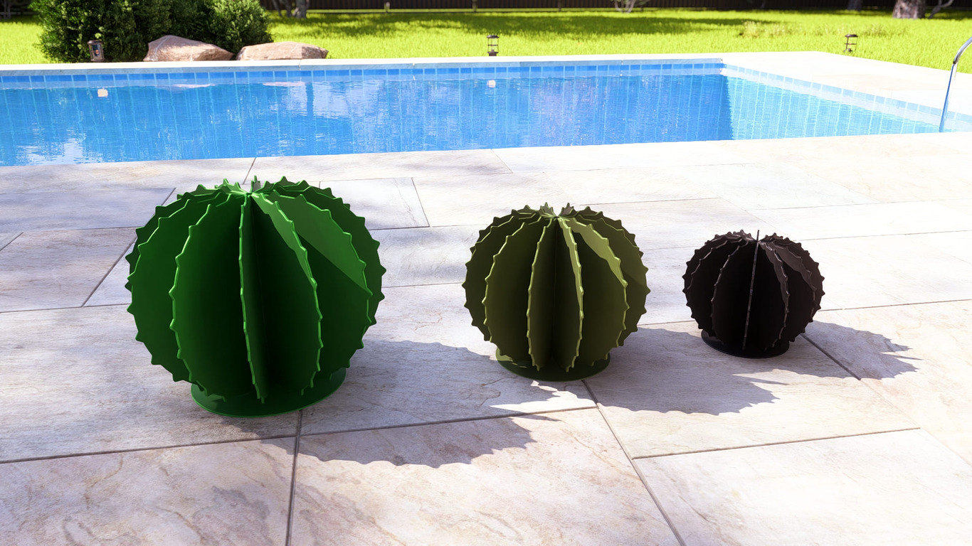 Golden Barrel Cactus Garden Decor (Three Sizes). DXF, SVG files for plasma, laser cutting. Echinocactus grusonii. Home Backyard Decoration. Metal Yard Art. Фото 11