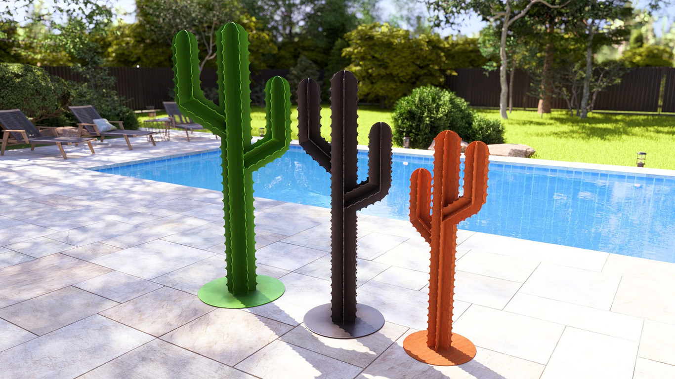 Decorațiune de grădină Cactus V1 (Trei dimensiuni). Fișiere DXF, SVG pentru tăiere cu plasmă și laser. Decor grădină, curte sau casă. Фото 5