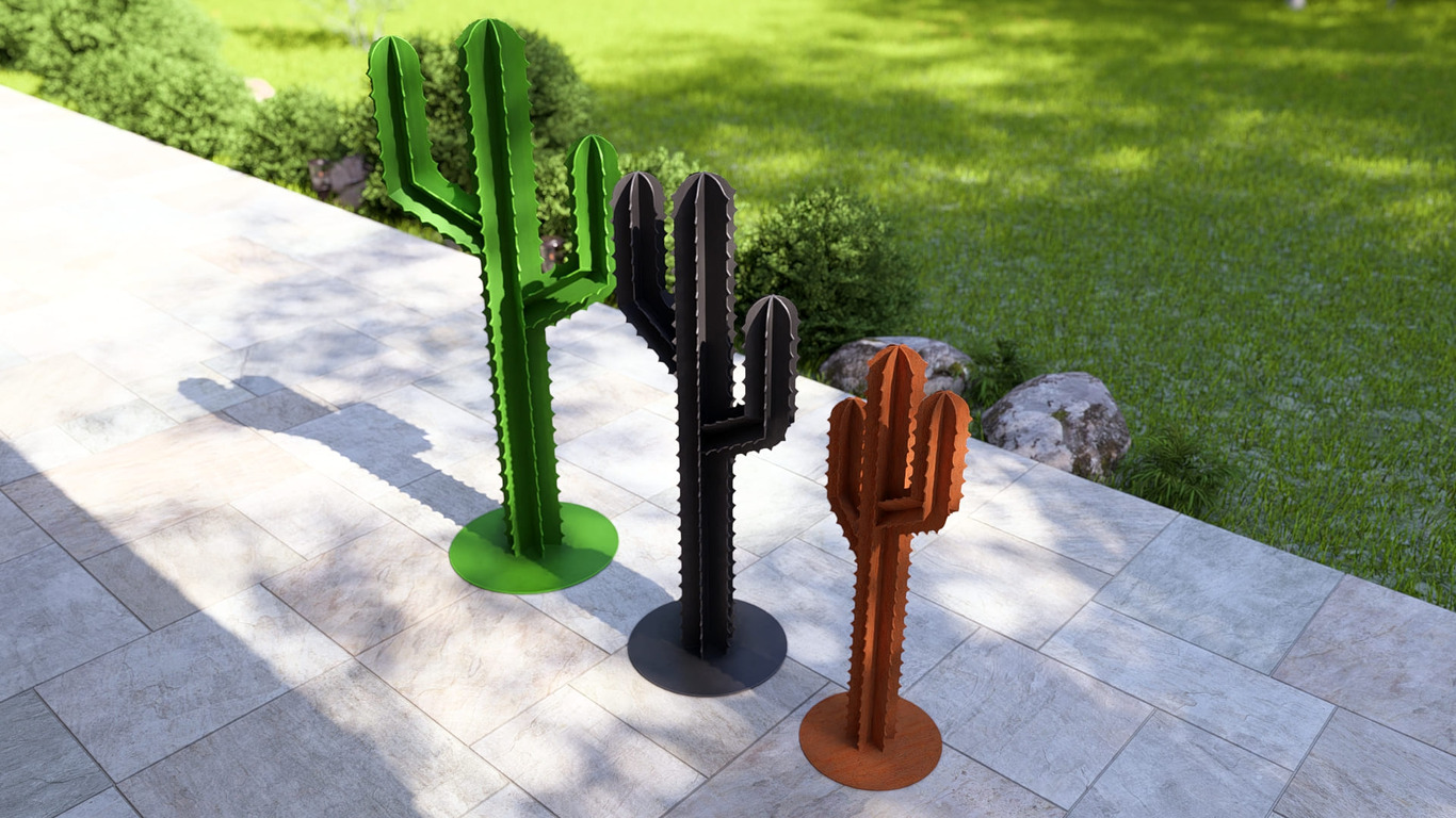 Decorațiune de grădină Cactus V1 (Trei dimensiuni). Fișiere DXF, SVG pentru tăiere cu plasmă și laser. Decor grădină, curte sau casă. Фото 6