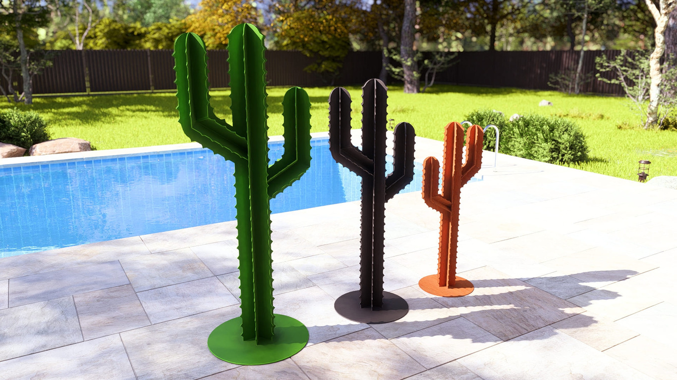 Decorațiune de grădină Cactus V1 (Trei dimensiuni). Fișiere DXF, SVG pentru tăiere cu plasmă și laser. Decor grădină, curte sau casă. Фото 9