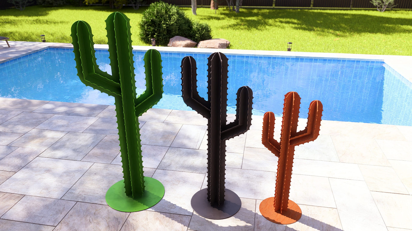 Decorațiune de grădină Cactus V1 (Trei dimensiuni). Fișiere DXF, SVG pentru tăiere cu plasmă și laser. Decor grădină, curte sau casă. Фото 10