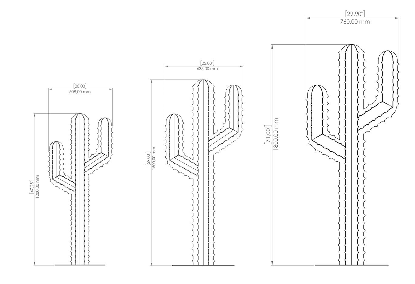 Decorațiune de grădină Cactus V1 (Trei dimensiuni). Fișiere DXF, SVG pentru tăiere cu plasmă și laser. Decor grădină, curte sau casă. Фото 12