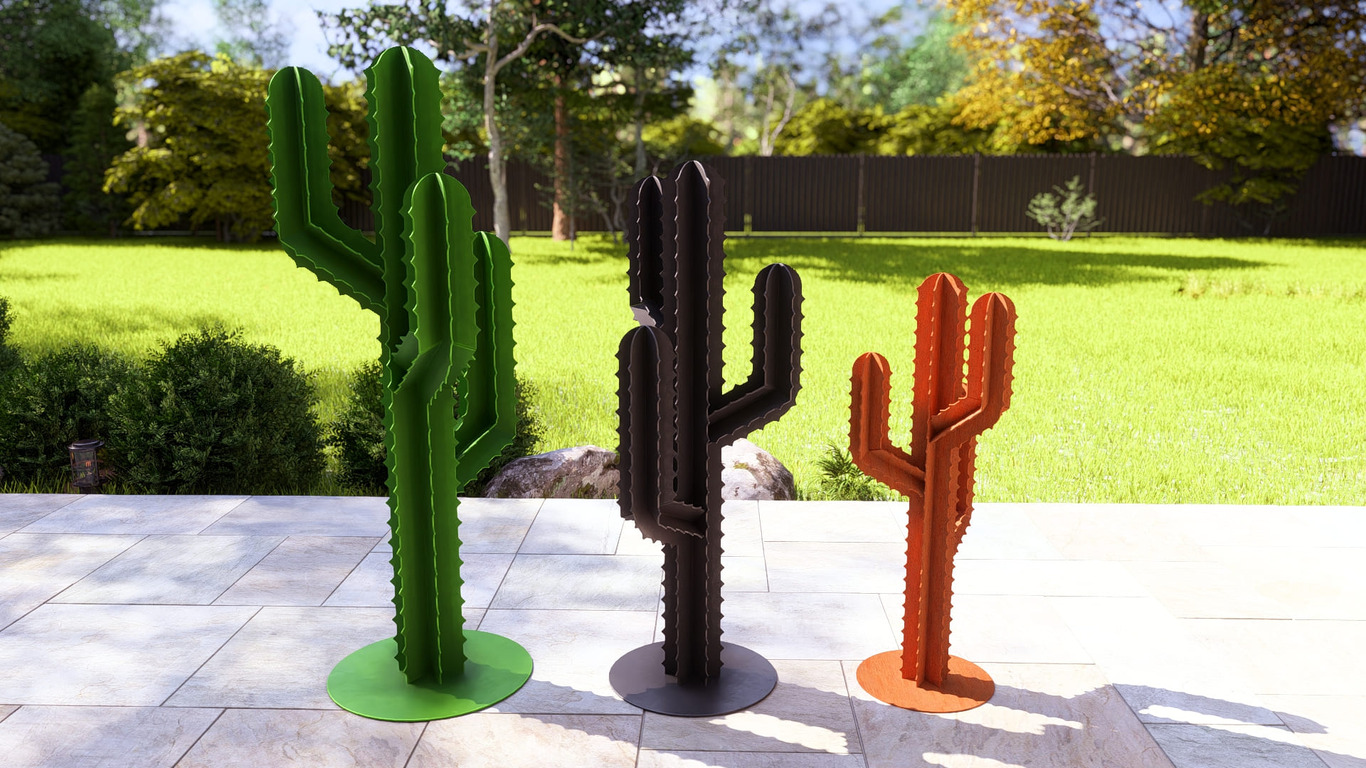 Cactus Garden Decor V2 (Three Sizes). DXF, SVG files for plasma, laser cutting. Home Backyard Decoration. Metal Yard Art. Фото 4
