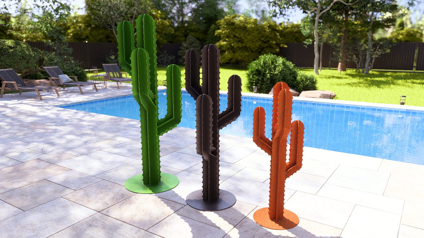Cactus Garden Decor V2 (Three Sizes). DXF, SVG files for plasma, laser cutting. Home Backyard Decoration. Metal Yard Art. Фото 5